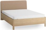 Επενδυμένο κρεβάτι Wellys II-Μπεζ-140 x 200
