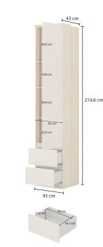 Βιβλιοθήκη Raton Slim IV-Φυσικό – Μπεζ - Image 6