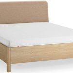 Επενδυμένο κρεβάτι Wellys II-Μπεζ-160 x 200