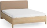 Επενδυμένο κρεβάτι Wellys II-Μπεζ-160 x 200