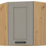 Κρεμαστό ντουλάπι γωνιακό Nelor 60x60 GN 72 1F-Γκρι σπέσιαλ - Φυσικό