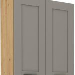 Κρεμαστό ντουλάπι Nelor 80 G-90 2F-Γκρι σπέσιαλ - Φυσικό