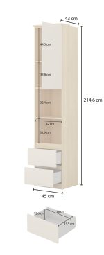 Βιβλιοθήκη Raton Slim III-Φυσικό – Μπεζ - Image 5