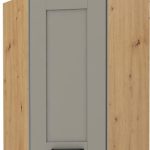 Κρεμαστό ντουλάπι γωνιακό Nelor 60x60 GN 90 1F-Γκρι σπέσιαλ - Φυσικό