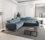 Γωνιακός καναπές Soreko Max-Μπλε-Ύφασμα-Δεξιά - Image 2