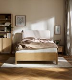 Επενδυμένο κρεβάτι Wellys I-Μπεζ-140 x 200 - Image 2