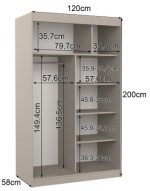 Ντουλάπα Catania 120 συρόμενη-Γκρεζ - Image 3