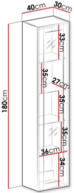 Βιτρίνα glass Vigo κρεμαστή-40 x 30 x 180 εκ. - Image 4