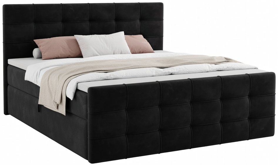 7vb5u4vv5cixkep2artwgd2701j7 Επενδυμένο Κρεβάτι Laverne-Μαύρο-160 x 200 - Image 1