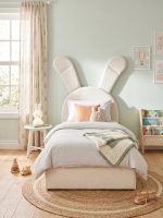 Επενδυμένο κρεβάτι Bunny Light-Ekrou-Aristera - Image 7