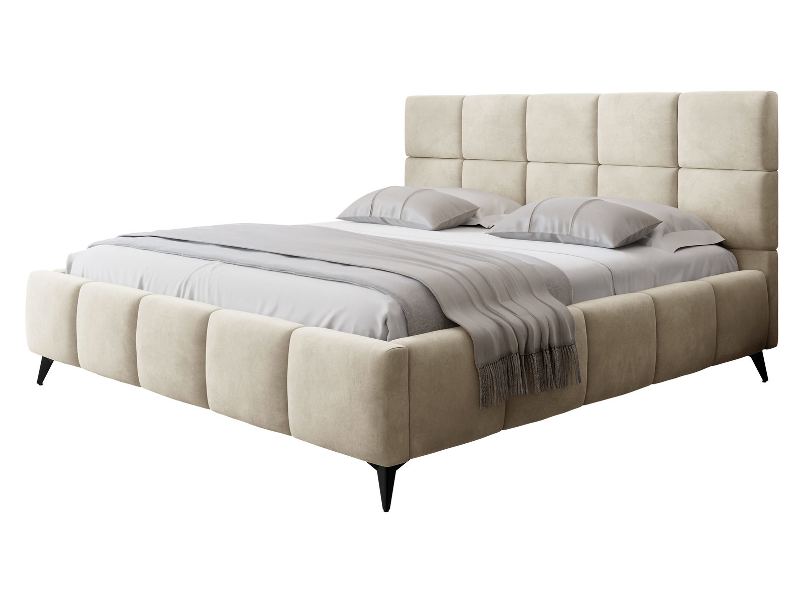 meak300oeq1ld7946wy52glvxun9 Επενδυμένο Κρεβάτι Amber Velluto-Μπεζ-180 x 200 - Image 1