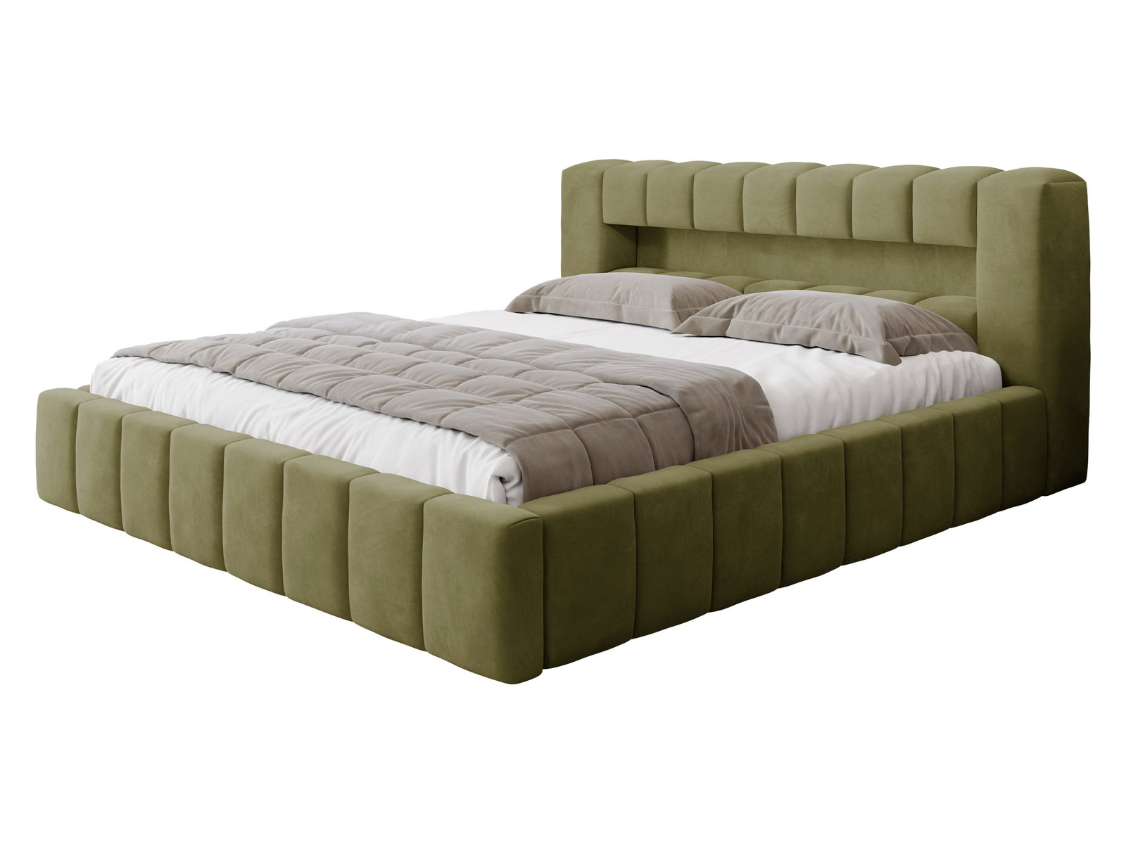 wo72lxegnpqcjqdmi4b9335v62k1 Επενδυμένο Κρεβάτι Amaro-Λαδί-160 x 200 - Image 1