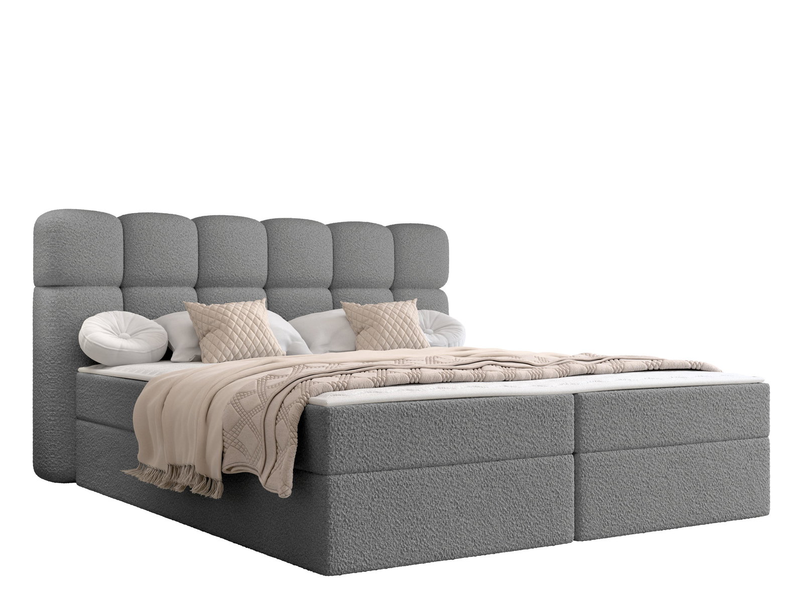 yoek9glajh46636hjizhhkw5j52a Επενδυμένο Κρεβάτι Softi II-Γκρι-180 x 200 - Image 1