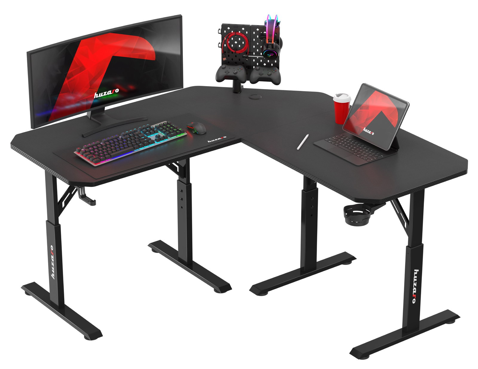 k14mgsuzbuuztjwgc9tn7if7a4j2 Γωνιακό Γραφείο Gaming Hero 7.3 – Μαύρο - Image 1