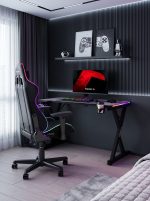 Γραφείο Gaming Hero 2.3 RGB – Μαύρο - Image 2