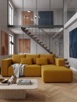 Γωνιακός καναπές Stripes-Δεξιά-Moustardi - Image 4