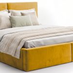 Επενδυμένο Κρεβάτι Celvora-Μουσταρδί-160 x 200