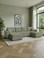 Γωνιακός Καναπές Zyra U-Λαδί - Image 2