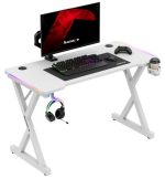 Γραφείο Gaming Hero 2.3 RGB – Λευκό